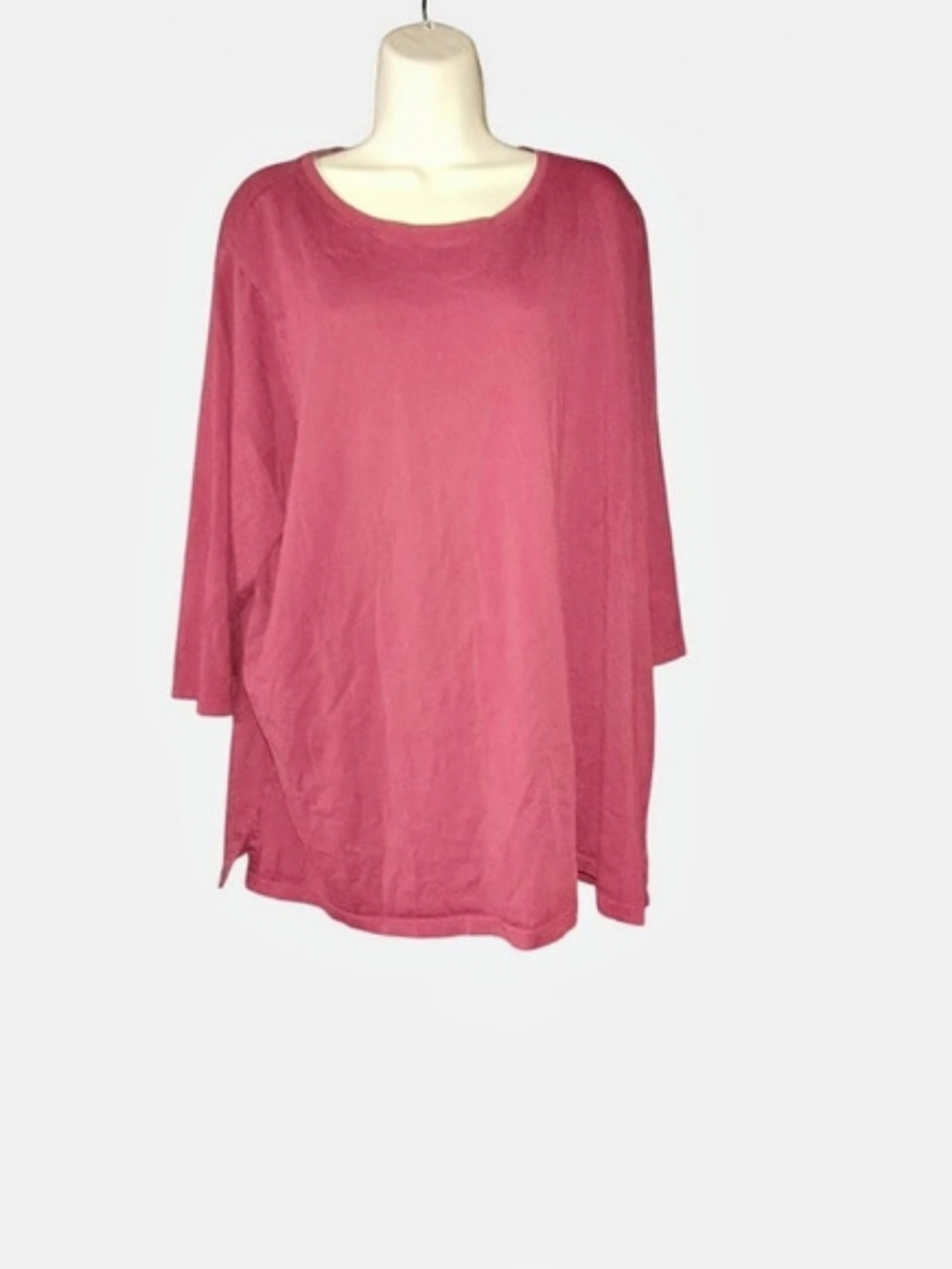 Lands' End Long Sleeve Tunic Tee Cotton Pink Size 3X